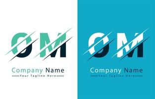 OM Letter Logo Vector Design Concept Elements