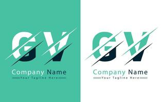 gv letra logo vector diseño modelo elementos