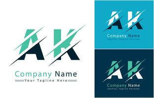 AK Letter Logo Design Template. Vector Logo Illustration