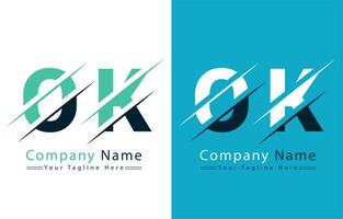 OK Letter Logo Design Concept. Vector Logo Illustration