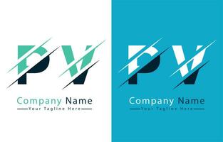 pv letra logo vector diseño modelo elementos