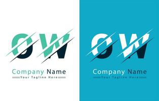 OW Letter Logo Design Template. Vector Logo Illustration