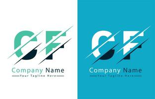 cf letra logo vector diseño concepto elementos