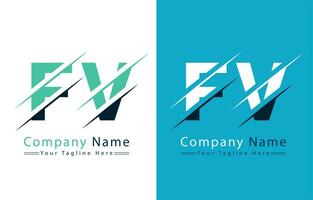 FV Letter Logo Design Template. Vector Logo Illustration