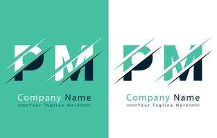 pm letra logo diseño modelo. vector logo ilustración