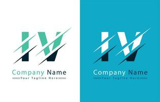 IV Letter Logo Vector Design Concept Elements