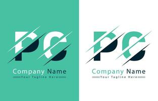 PC Letter Logo Vector Design Template Elements