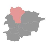 ordino mapa, administrativo división de el principado de andorra vector