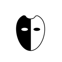 masque noir et blanc png