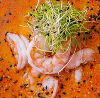 Tom yum soup with shrimp background photo