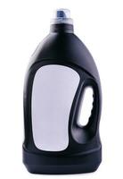 negro botella lavandería gel aislado en blanco foto