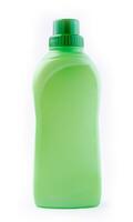Green Detergent Bottle on white background photo