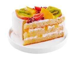 sponge cake with berries and fruits photo