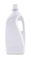 Blank white detergent bottle mock up, front view photo