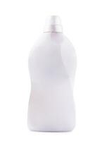White plastic container for liquid detergent isolated photo