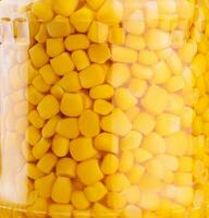 Organic corn in a mason jar closeup photo