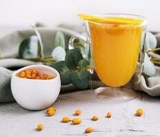 dried mango fruit with smoothie juice photo