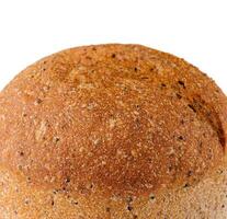 Bread round shape close up white background photo