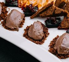 Liver pate with onion marmalade jam confiture photo