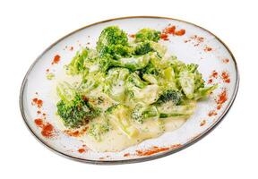 broccoli in cream sauce with smoked paprika photo