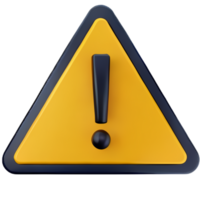 3d esclamazione marchio nel triangolo icona realistico giallo triangolo avvertimento cartello davanti Visualizza, png formato, trasparente sfondo, generato di rifare ai