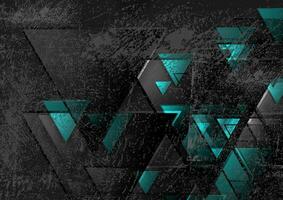 Black and blue grunge geometric background with triangles vector