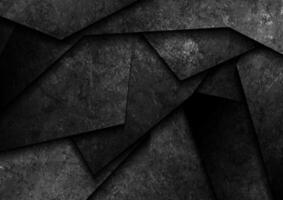 Black grunge tech 3d architecture abstract background vector