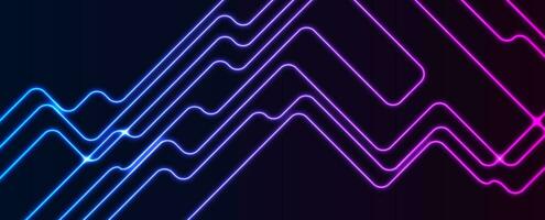 Blue purple neon laser lines abstract background vector