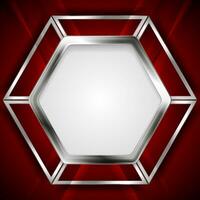 Abstract glossy shiny metallic hexagon background vector