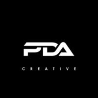 pda letra inicial logo diseño modelo vector ilustración