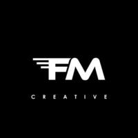 fm letra inicial logo diseño modelo vector ilustración