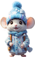 mouse Animals in winter attire, Winter animal clothing, Cute animal sweaters ai generative png