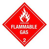 Class 2 Hazardous HAZMAT Material Label IATA Transportation Flammable Gas vector