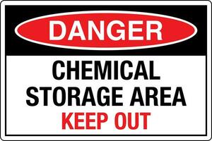 OSHA standards symbols registered workplace safety sign danger caution warning CHEMICAL STORAGE AREA KEEP OUT vector