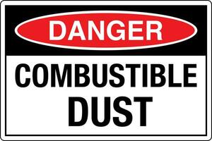 OSHA standards symbols registered workplace safety sign danger caution warning COMBUSTIBLE DUST vector