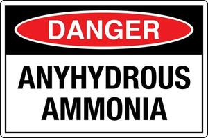 OSHA standards symbols registered workplace safety sign danger caution warning ANYHYDROUS AMMONIA vector