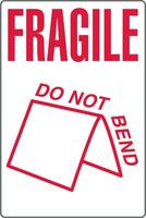 International Shipping Pictorial Labels Fragile Handle With Care Do Not Bend vector