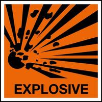 Hazardous Substances Identification Storage Area Marking Label Warning Symbol Explosive vector