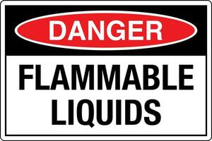 OSHA standards symbols registered workplace safety sign danger caution warning FLAMMABLE LIQUIDS vector