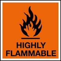 Hazardous Substances Identification Storage Area Marking Label Warning Symbol Highly Flammable vector