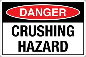 OSHA standards symbols registered workplace safety sign danger caution warning CRUSHING HAZARD vector