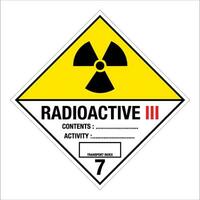 Class 7 Hazardous HAZMAT Material Label IATA Transportation Radioactive III vector