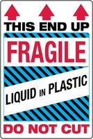 International Shipping Pictorial Labels Fragile Liquid in Plastic Handle With Care vector