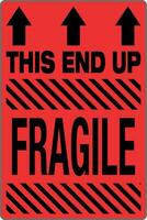 International Shipping Pictorial Labels Fragile This End Up Dark Orange vector