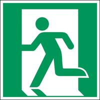 ISO 7010 Standard Safe condition first aid signs Emergency exit left vector