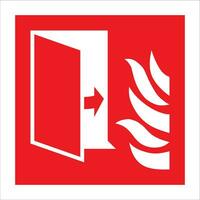 ISO 7010 Registered safety signs - Fire equipment fire action signs - Fire protection door vector