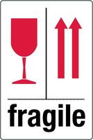 International Shipping Pictorial Labels Fragile Glass This End Up vector