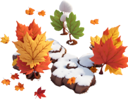 Maple Leaf, Autumn Leaves with ai generative png