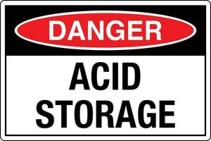 OSHA standards symbols registered workplace safety sign danger caution warning Acid Storage vector