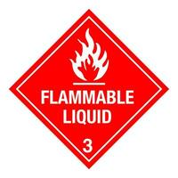 Class 3 Hazardous HAZMAT Material Label IATA Transportation Flammable Liquid vector
